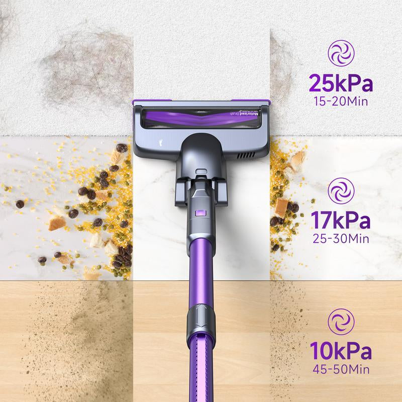 Lubluelu Cordless Vacuum Cleaner, 25000Pa Powerful Suction, LED Brush, 50Min Runtime, Lightweight Self-Standing for Pet Hair, Carpet & Hardwood Floors