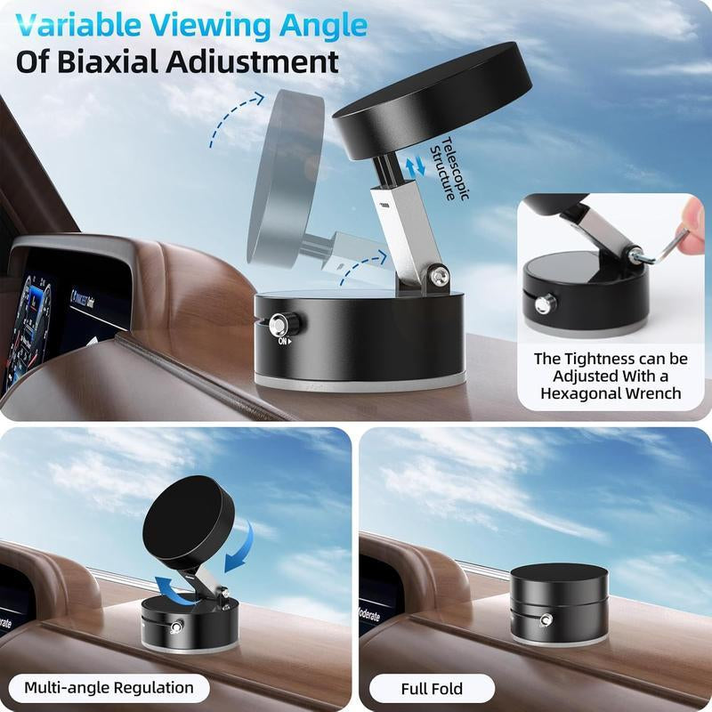 Mobile Phone Holder 360° Adjustable Vacuum Magnetic Suction Cup Phone Mount, Hands-Free Magnetic Cell Phone Holder for Car/Gym/Mirror/Smoot Metal Phone Holder Phone Holder Car Magnetic Phone Holder