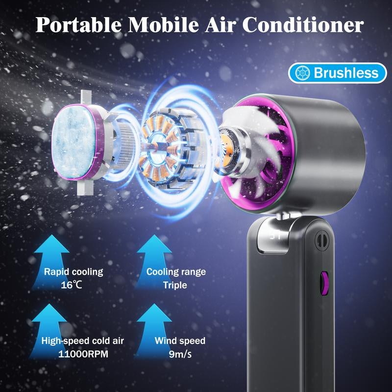3-In-1 Mini Portable Fan | 1-100 Adjustable Speeds, 4000Mah USB Rechargeable | Neck/Desk/Hand Use, Pocket-Sized for Travel, Summer, Concerts & Lash Sessions – Great Gifts for Girls