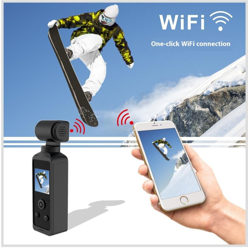 Sports Pocket Cameravideo Blog Camera, Portable Camera, Vlogging Camera, 5K Anti-Shake USB Rechargeable 270 Degree Rotatable Video Camera with 1.33 Inch CMOS, Anti-Shake Action Camera for Video & Video Blog