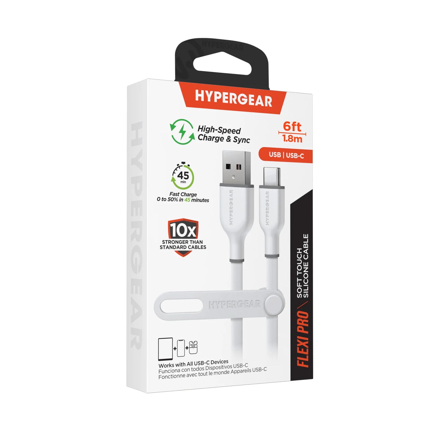 Hypergear Flexi PRO USB to USB-C Cable 6Ft