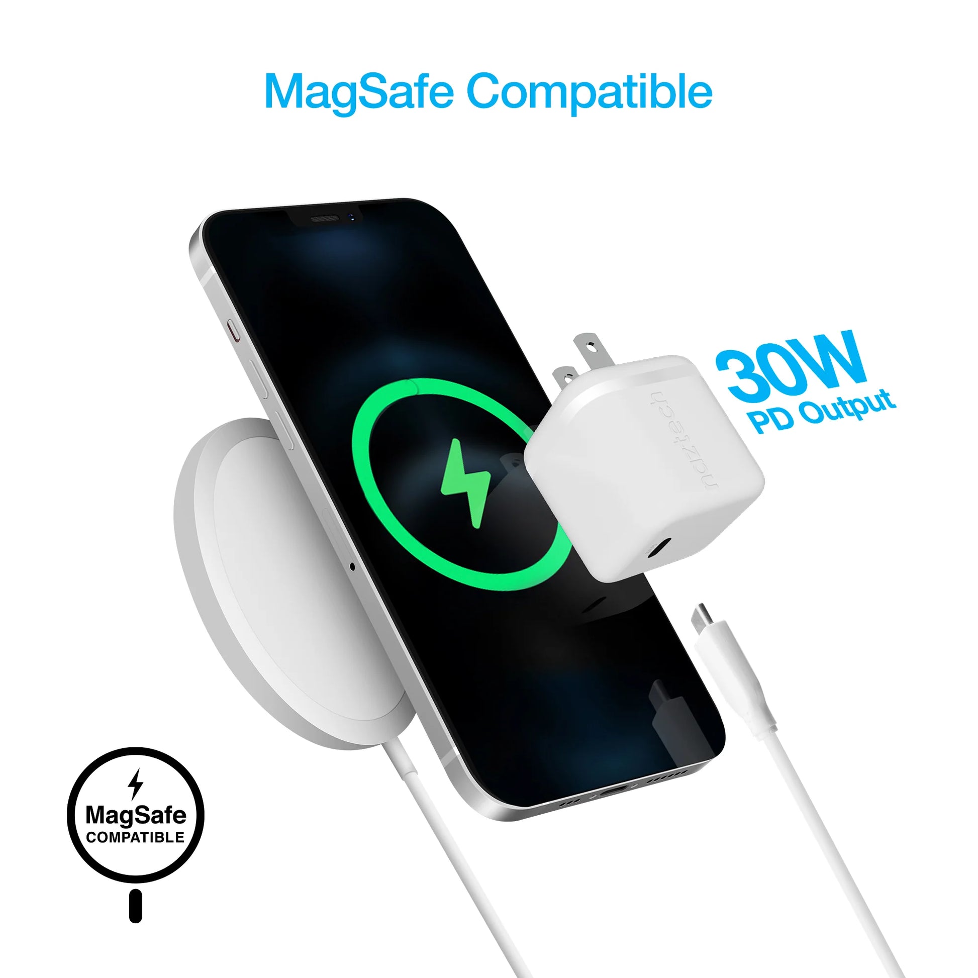 Naztech 30W PD Smart Chip Tech Wall Charger + USB-C to MFI Cable 6Ft