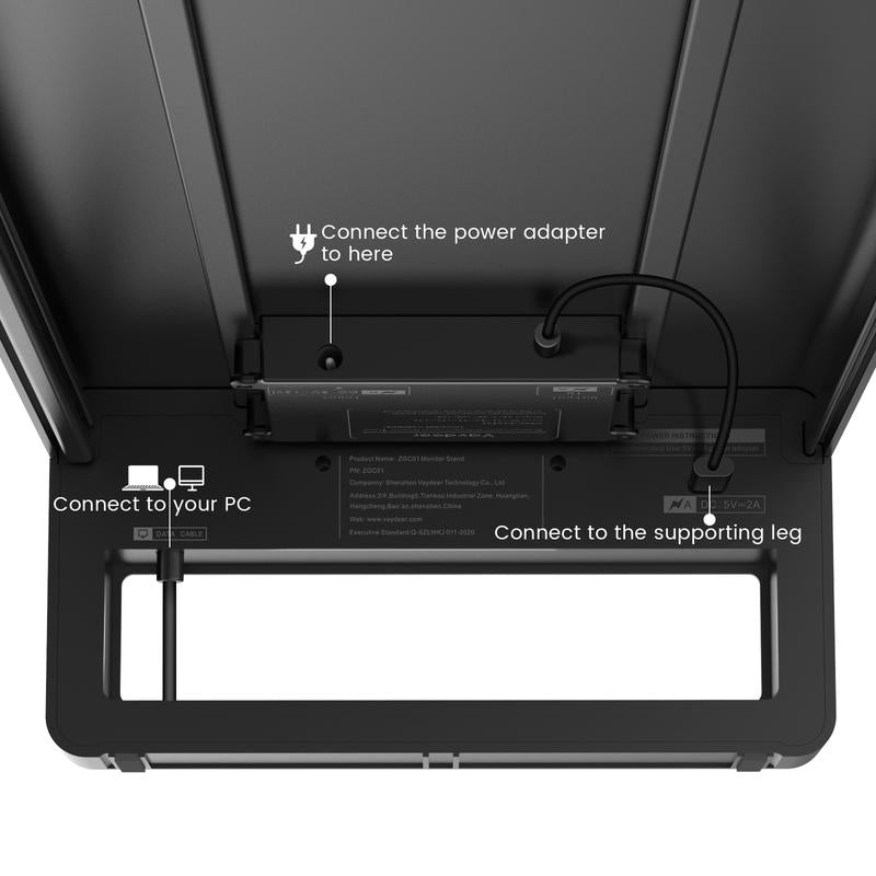 VAYDEER Dual Monitor Stand Aluminum Monitor Riser with Wireless Charging and 4 USB 3.0 Hub Ports Metal Strong&Sturdy for PC Monitor Laptop Macbook TV Printer Space Saving Desk Organizer