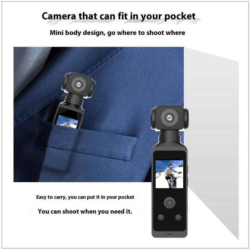 Sports Pocket Cameravideo Blog Camera, Portable Camera, Vlogging Camera, 5K Anti-Shake USB Rechargeable 270 Degree Rotatable Video Camera with 1.33 Inch CMOS, Anti-Shake Action Camera for Video & Video Blog