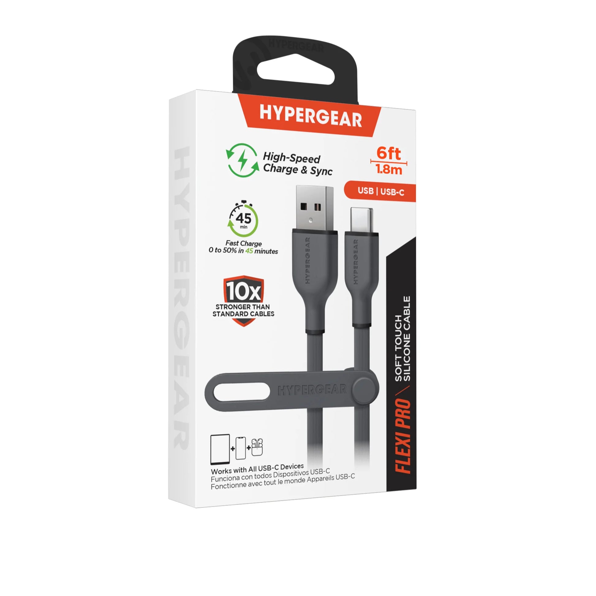 Hypergear Flexi PRO USB to USB-C Cable 6Ft