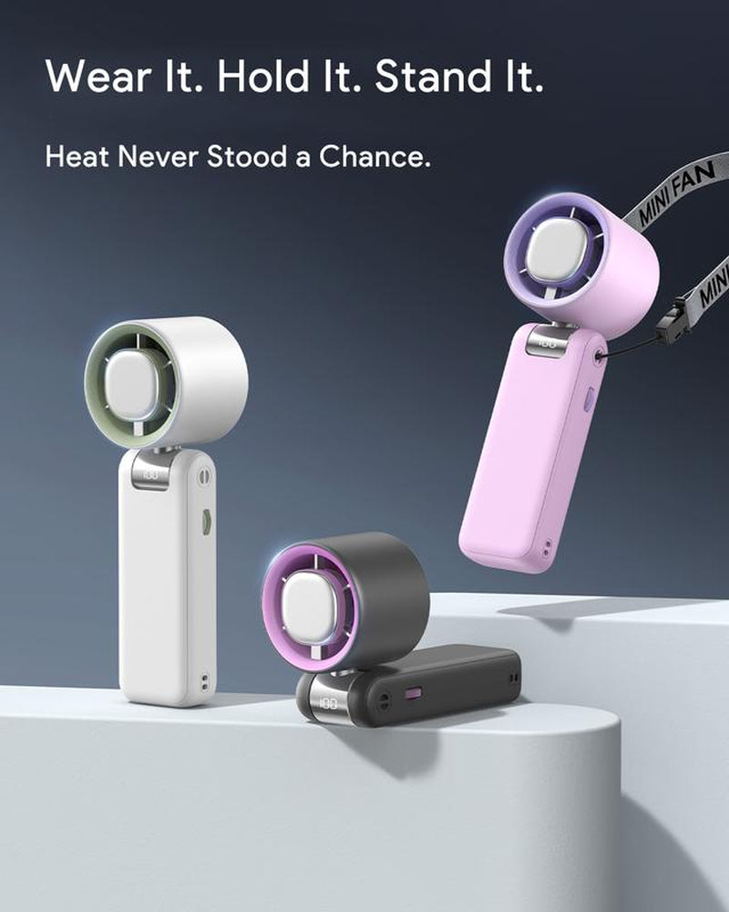 3-In-1 Mini Portable Fan | 1-100 Adjustable Speeds, 4000Mah USB Rechargeable | Neck/Desk/Hand Use, Pocket-Sized for Travel, Summer, Concerts & Lash Sessions – Great Gifts for Girls