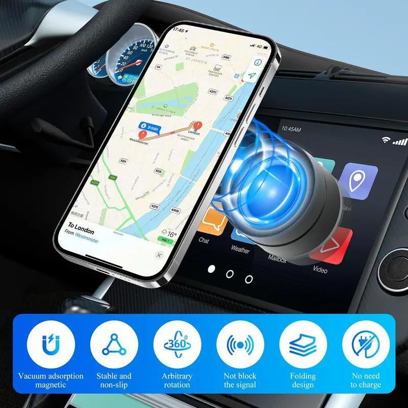 Mobile Phone Holder 360° Adjustable Vacuum Magnetic Suction Cup Phone Mount, Hands-Free Magnetic Cell Phone Holder for Car/Gym/Mirror/Smoot Metal Phone Holder Phone Holder Car Magnetic Phone Holder