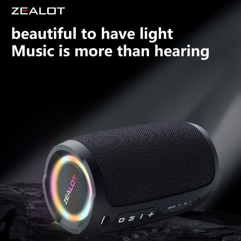 ZEALOT S49 20W Bluetooth Speaker with Loud Stereo Dual Pairing, Waterproof IPX5 3600Mah Battery, Supports AUX, USB, TF Card, Wireless Connect Smartphone Compact Audio Connection Portable
