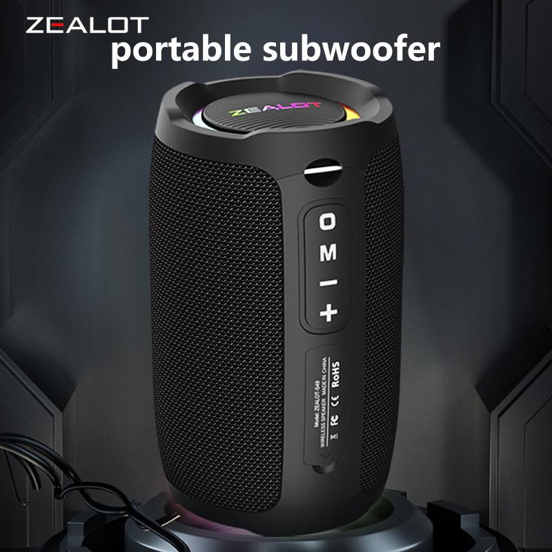 ZEALOT S49 20W Bluetooth Speaker with Loud Stereo Dual Pairing, Waterproof IPX5 3600Mah Battery, Supports AUX, USB, TF Card, Wireless Connect Smartphone Compact Audio Connection Portable