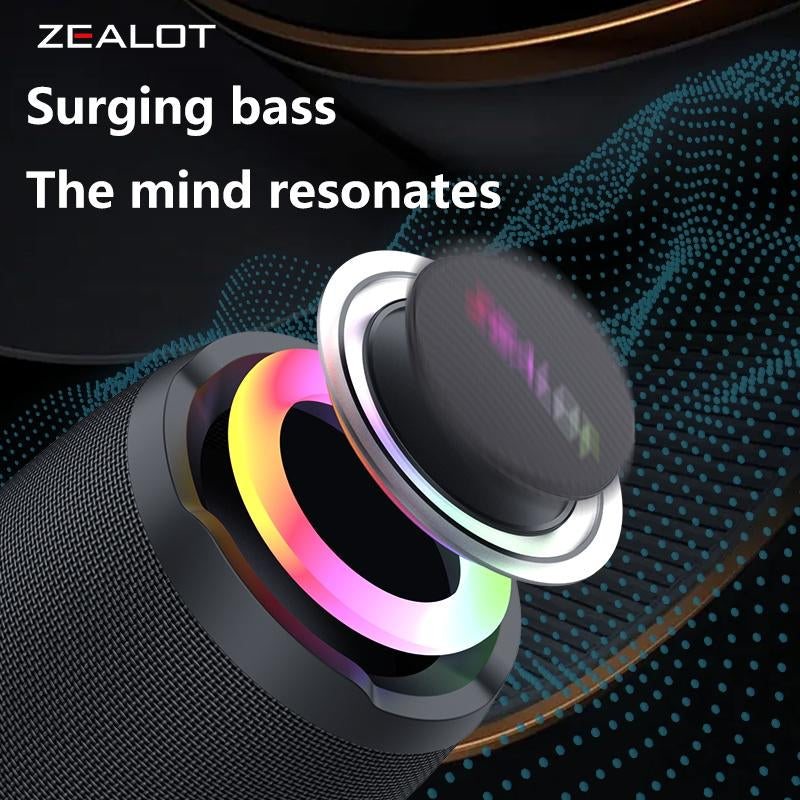 ZEALOT S49 20W Bluetooth Speaker with Loud Stereo Dual Pairing, Waterproof IPX5 3600Mah Battery, Supports AUX, USB, TF Card, Wireless Connect Smartphone Compact Audio Connection Portable