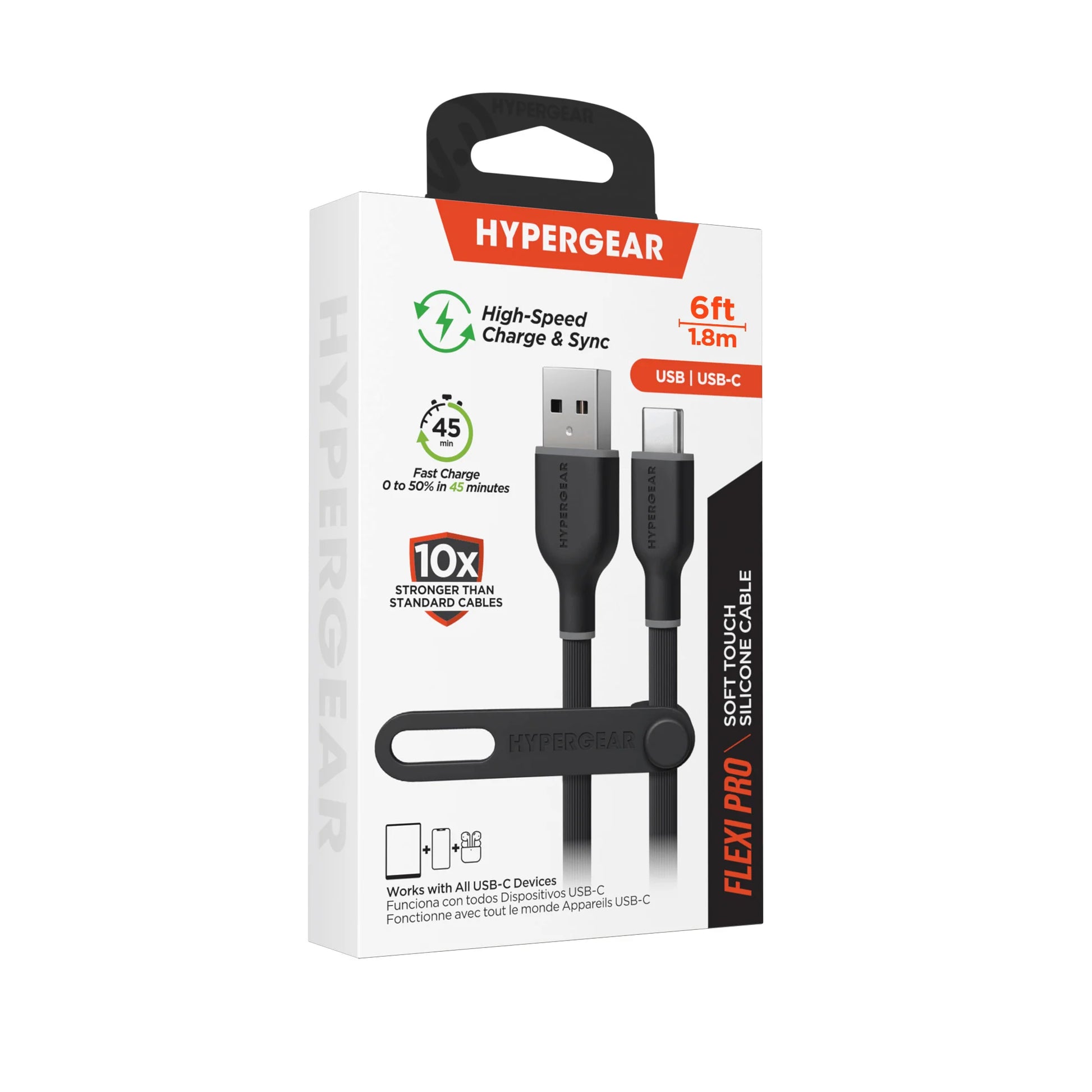 Hypergear Flexi PRO USB to USB-C Cable 6Ft